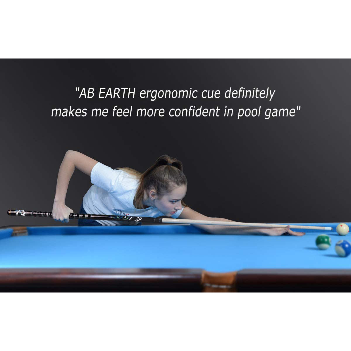 AB Earth 2-Piece 58" Pool Cue Canadian Maple 13mm Tip